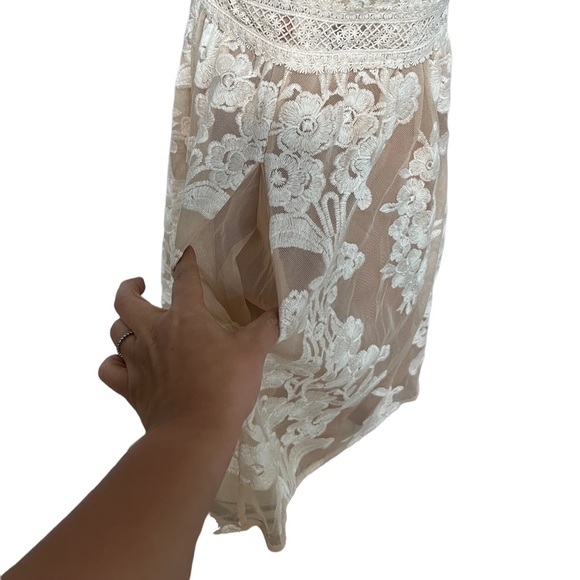 New For Love and Lemons Temecula Fit & Flare Mini dress Ivory size Small - Picture 7 of 16